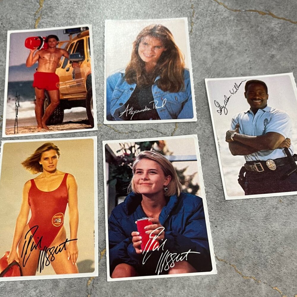 Baywatch Trading Cards- set of 5 cards-kept in sleeves
